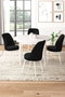 Hanah Home Juego de Mesa y Sillas Comedor Tor White, Black 5 Piezas Tablero Melamina Metal 90x75x90cm Mesa 45x91x42cm Silla Blanco Negro